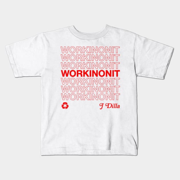 J Dilla / Workinonout / 90s Hip Hop Design Kids T-Shirt by DankFutura